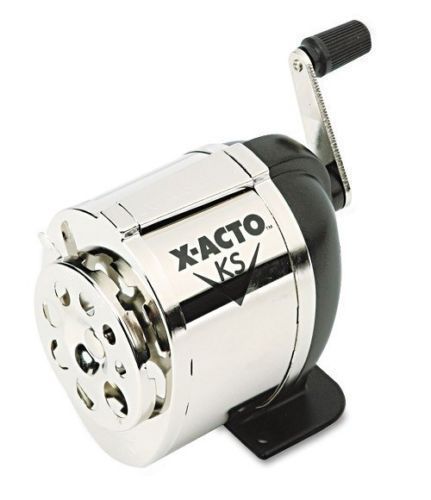 X-ACTO - Manual Pencil Sharpener, Table- or Wall-Mount - Black/Chrome