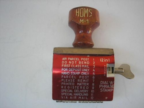 Vintage Homs M-1 Dial-A-Phrase 12 in 1 Postal Stamp Made In Austria