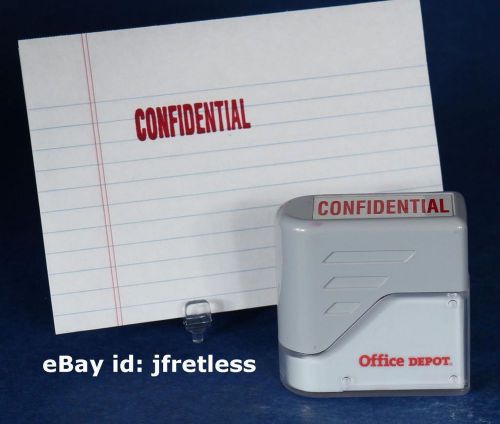 Office Depot CONFIDENTIAL Red Pre-Inked Self-Inking Rubber Stamp FREE SHIP