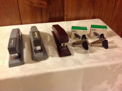 Lot of 5 Vintage Stapler &amp; Remover Swingline 747-27 Faber-Castell Isaberg Ab
