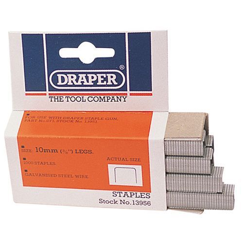 Draper 1000 X 10Mm Heavy Duty Staples Bulk Box Tackers Building Tools (13956)