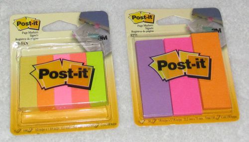 New! 3m post-it notes page markers lot neon colors 650 markers total u.s.a. for sale