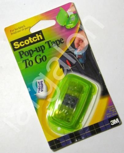 Scotch Pop-up Tape To Go (strips in Green portable case) NEW