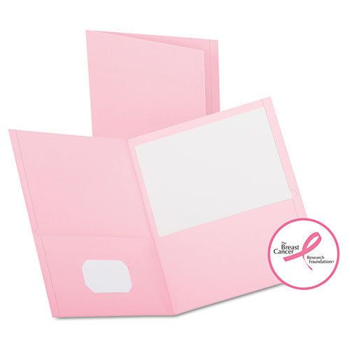 Twin-pocket folder, embossed leather grain paper, pink for sale