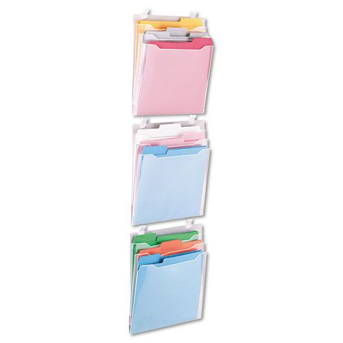Transparent three pocket panel wall organizers, letter, clear for sale