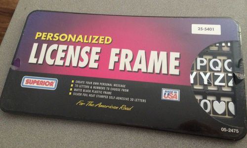 Personalized Letters License Plate Frame New Fits All Protects Superior