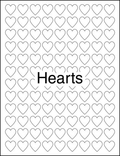 9720 Heart Labels for Laser &amp; Ink Jet Printers - 240