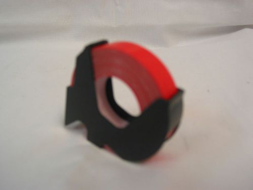Dymo/General Label Tape. 3/8, Red. 1 roll. 12&#039; long.