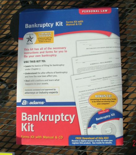 NEW Adams Business Forms Bankruptcy Kit Forms Kit W/ Manual &amp; CD