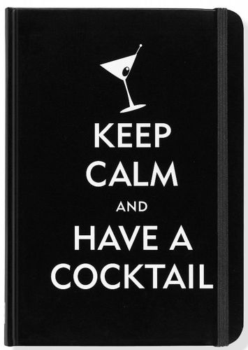 Peter Pauper B6 Black Lined Notebook Keep Calm And Have A Cocktail Journal