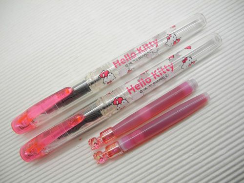 2xPlatinum Hello Kitty Preppy Stainless 0.3mm Fountain Pen with cap Pink(Japan