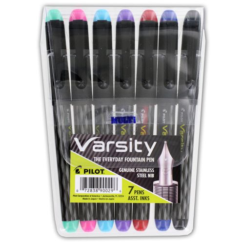 7 Pilot Varsity Assorted Disposable Fountain Pens
