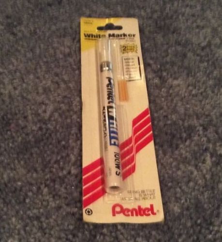Pentel White Marker New 100W-S 2 Free Nibs Fine Point