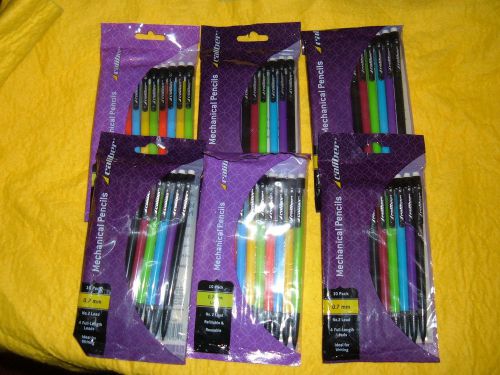 10 Packs NEW Caliber Mechanical Pencils No 2 Med. Refillable 0.7 mm  LOT of 6