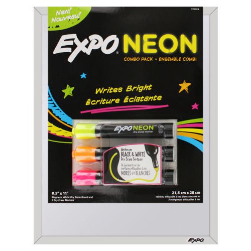 Expo dry erase 8.5 x 11 in whiteboard combo pack w/ expo neon dry erase markers for sale