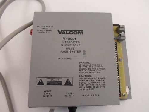 VALCOM V-2001 PAGE CONTROL , ONE-WAY, ONE-ZONE, WITH POWER &amp; TONE GENERATOR