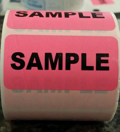 SAMPLE fluorescent PINK 1&#034; x 2&#034;  (20 labels) invoice sticker freebies sa