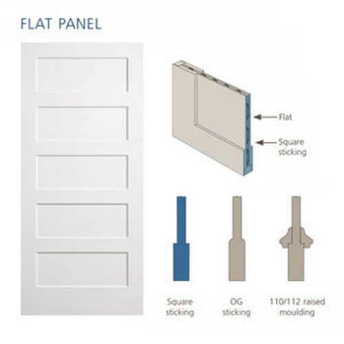 Custom Carved 4 Panel Soft Arches Flat Panel Primed Solid Core Interior Doors