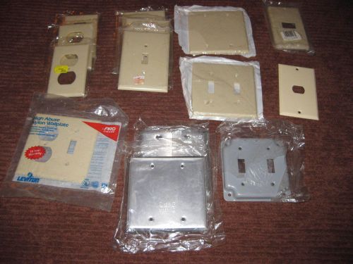Lot Of 14 Misc. Electric Wall Plates, Switches &amp; Outlets