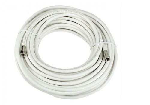 Perfect vision 036013 50-feet rg-6 coaxial cable with ends, white for sale
