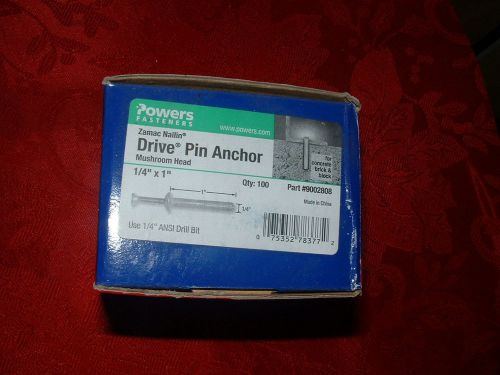 Mixed lot of powers fastens zamac nailin drive  anchor 1/4&#034; x 1&#034;  and 1/4 x 11/4 for sale