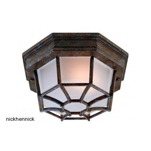 Outdoor Lights Exterior Lighting Rubbed Bronze Fixture w Frosted Glass 60 Watt