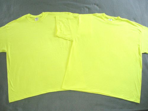 2 new mens safety green short sleeve t- shirts size 4xl xxxxl for sale