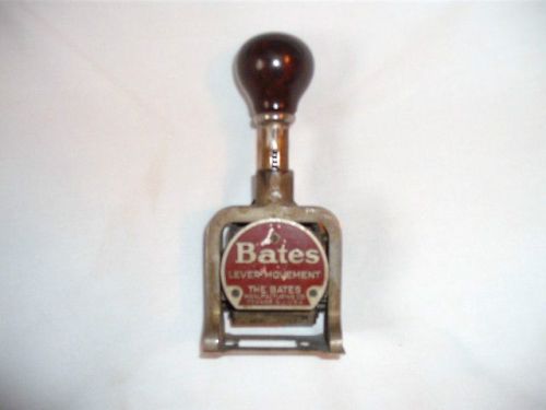 Vintage Bates Numbering Machine Six Wheels Style E Made in USA Orange New Jersey