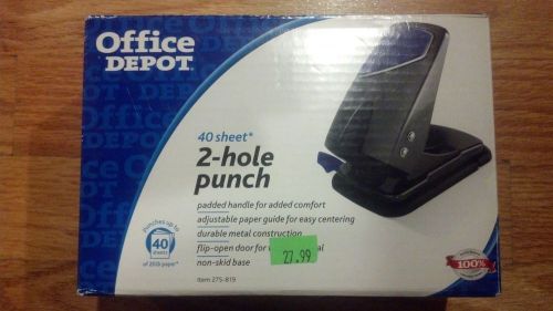 Heavy Duty OFFICE DEPOT 2-Hole Punch -- 40-Sheet -- New in Box