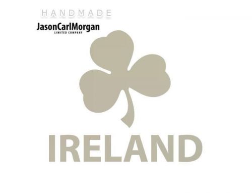 JCM® Iron On Applique Decal, Ireland Rugby Shamrock Silver