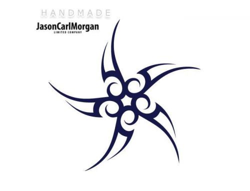 JCM® Iron On Applique Decal, Tribal Star Navy Blue