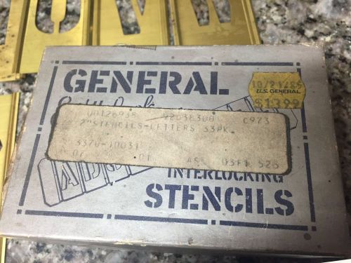 Vintage general brass 2&#034; locking stencil 33 pieces for sale