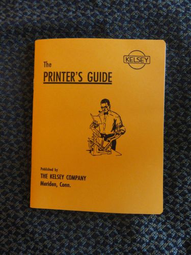 The Kelsey letterpress printer&#039;s guide 40 pages booklet C&amp;P Vandercook Kluge