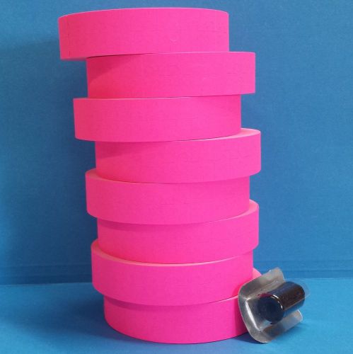 Pink Labels for 1131 Monarch-Paxar price, label gun,16 rolls ink roller included