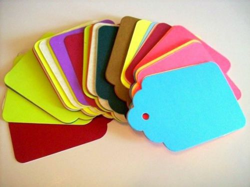 set of 50 gift tags, 3.5x4.5, large multi colored