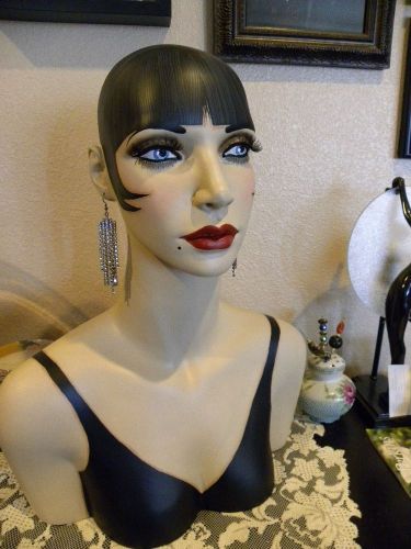 Vintage Style Art Deco Flapper 20&#034; Mannequin Head/ Hat Stand
