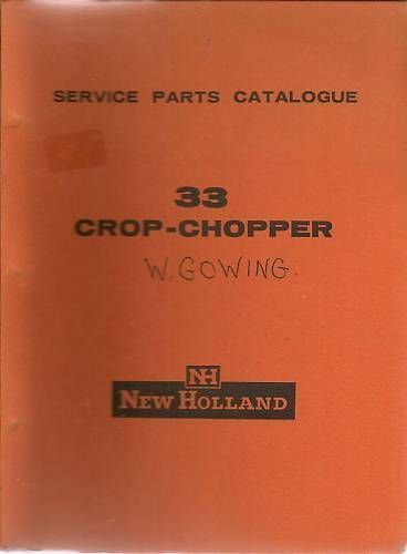 New Holland Serv Parts Catalogue 33 Crop Chopper 3415A