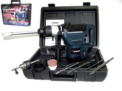 1-1/2&#034; ELECTRIC ROTARY HAMMER DRILL WITH BITS SDS PLUS ROTO TOOL 1.5 HP HOTECHE
