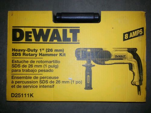 Dewalt 1&#034; rotary hammer kit 8 amps model # d25111K  NIB