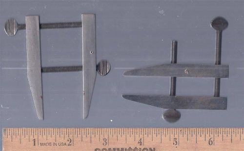 2 Vintage steel Machinist Clamps 1 1/8&#034; opening x 1 5/16 in.  depth