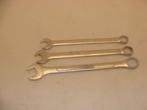 PONY MIX LOT OF 3 COMBINATION WRENCHES 13/16 INCH , 7/8 INCH , 1 INCH USED