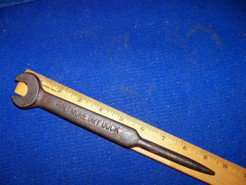 Williams # 203 BALTIMORE DRY DOCK Spud Wrench 11/16&#034; Open End 9 1/2&#034; Long Worker
