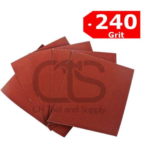 (5) pcs 9&#034; x 11&#034; emery cloth,cloth back paper fine 240 grit for sale