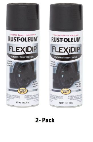 Rust-oleum plasti /flexidip black 11oz spray can removable rubber coating 2-pack for sale