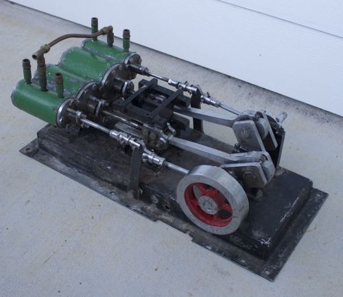 ANTIQUE Vintage LARGE Cast Iron Model 4 Cylinder Horizontal Live Steam Engine