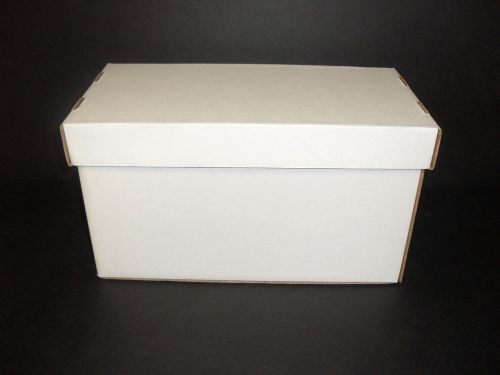 25 White Cardboard Storage Boxes W/Lids For 45RPM Records-Holds150 7&#034; Records