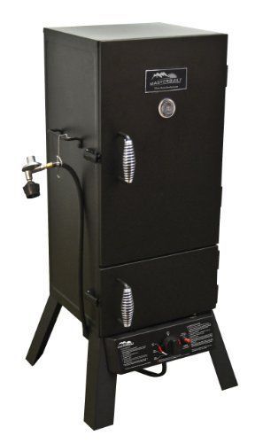 Vertical upright 2-door steel propane electronic ignition smoker chrome racks for sale