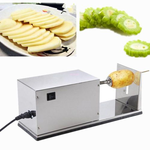 Automatic electric potato slicer spiral cut fries vegetable cutter twister fast for sale