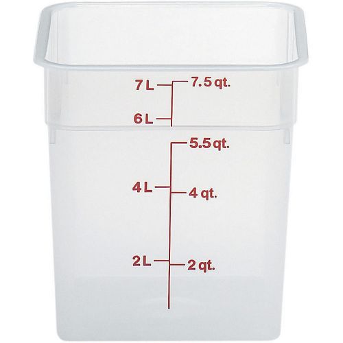 Cambro 8 qt. translucent camsquare food storage containers, 6pk translucent for sale