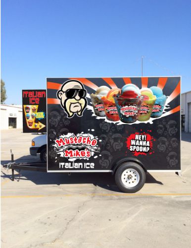 New mustache mike&#039;s italian ice concession trailer 10 x 7 for sale